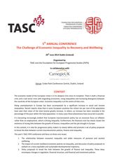 Publication cover - TASC conference programme (20 June 2014)