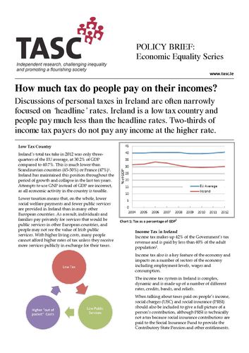 Publication cover - TASC How much tax do people pay on their incomes