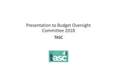 Publication cover - Presentation to Budget Oversight Committee 2018