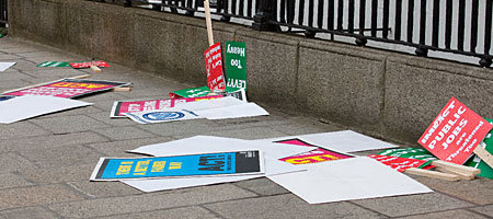 Discarded placards