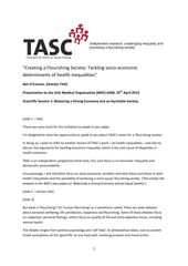 Publication cover - TASC Creating a Flourishing Society IMO April 2014