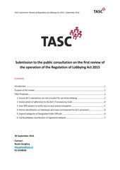 Publication cover - TASC_LobbyingActReview2016