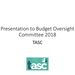 Publication cover - Presentation to Budget Oversight Committee 2018